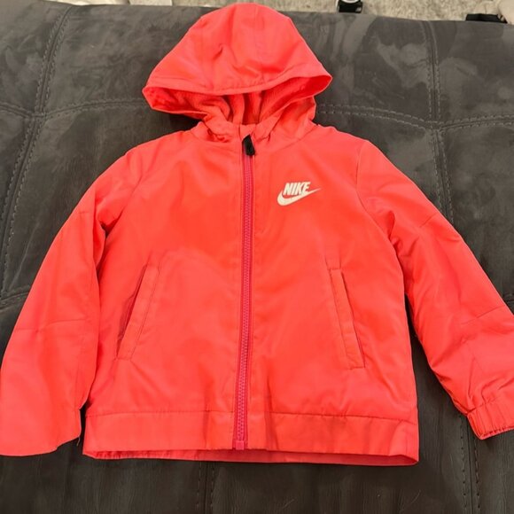 Nike Girls Hot Pink Fall Hooded Jacket Coat Size 3T - Picture 1 of 6